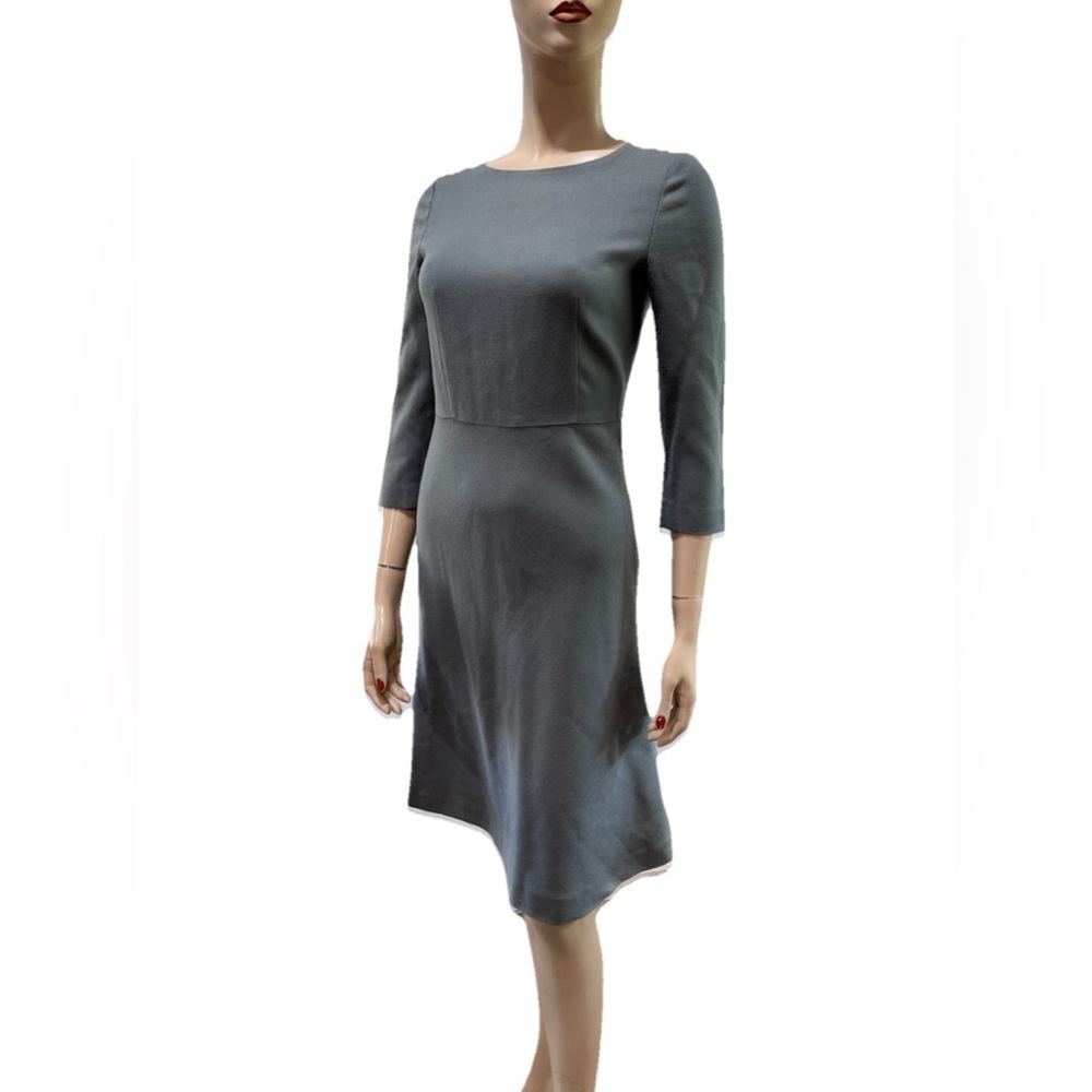 Best Belli Midi Gray
 Sheath Dress with Cuffed 3/4 Sleeves